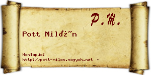 Pott Milán névjegykártya